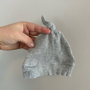 Newborn grey Knitted Baby Beanie knot hat